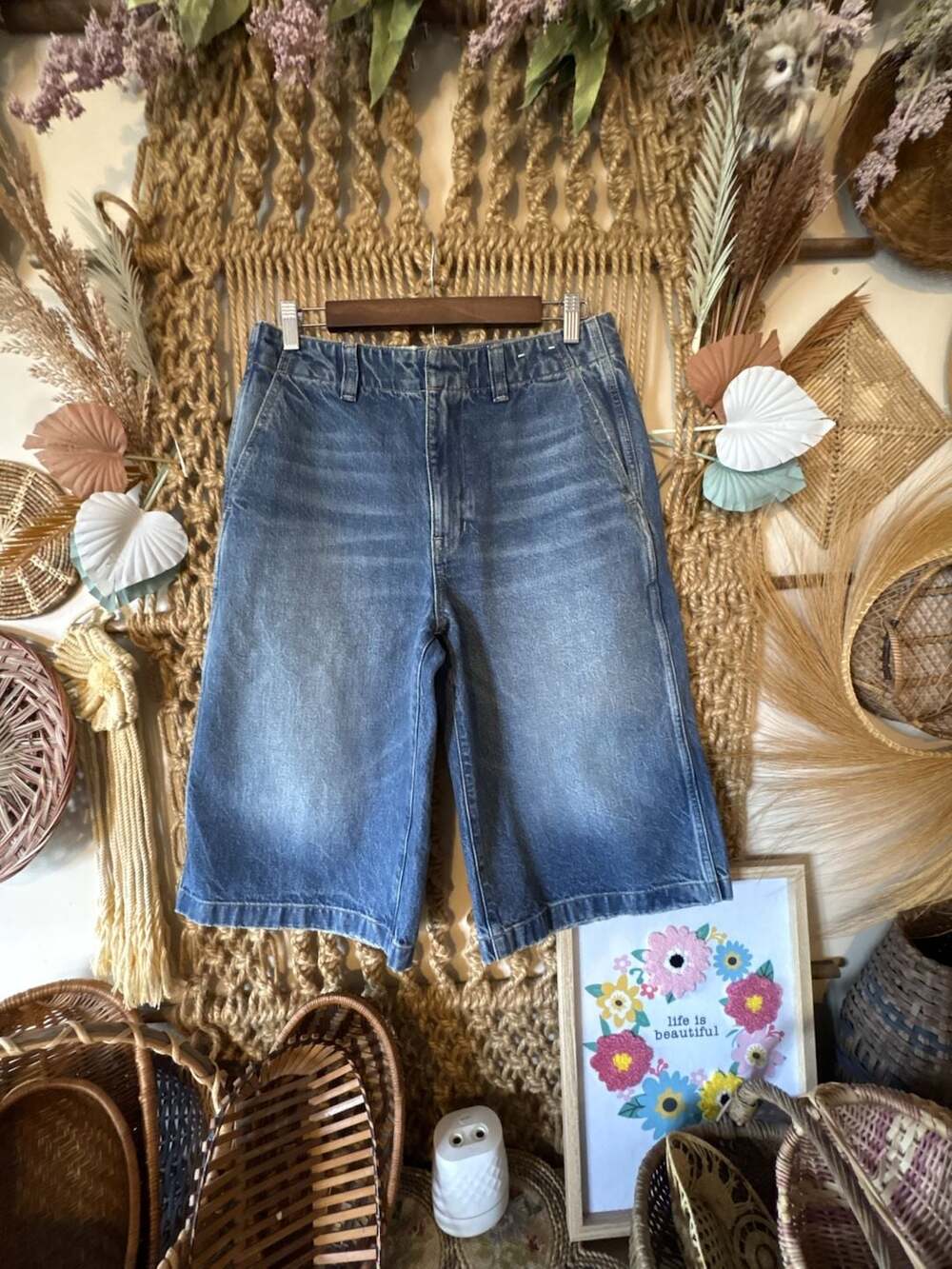 Madewell Denim Culottes Size 28 Wide Leg Blue Denim Shorts